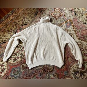Brandy Melville Ivory Cotton Blend Knit Turtleneck One Size